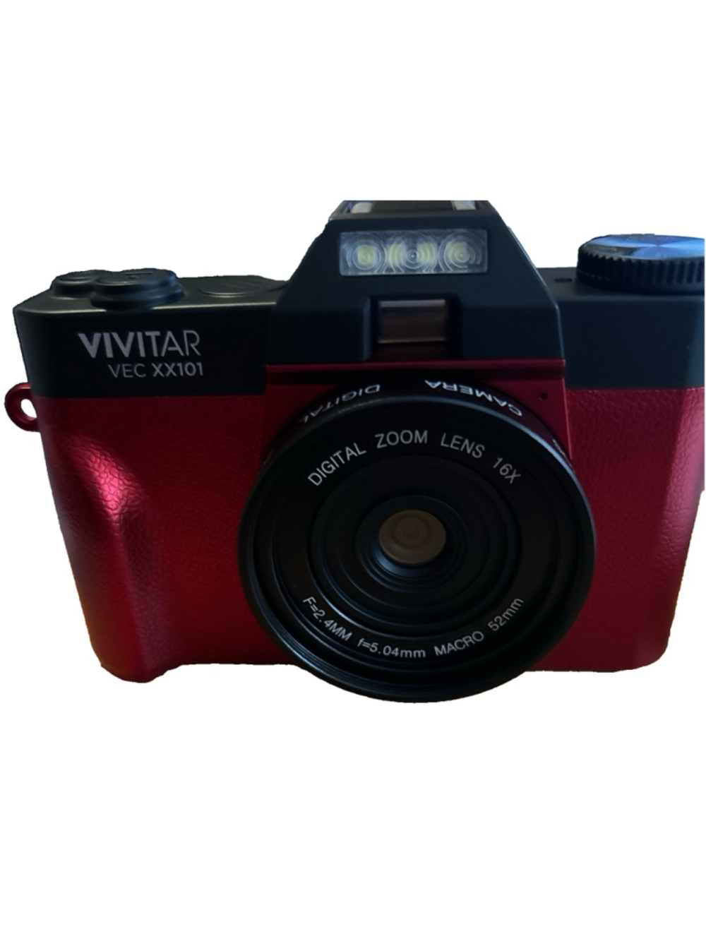 Vivitar VEC XX101 4K Digital Point and Shoot Camera 56MP 3" Screen Red
